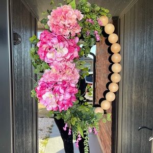2 tone hydrangea Oval wreath
